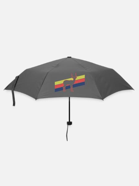 Antilope Retro Streifen – Safari Wildtier - Regenschirm (klein) - Grau