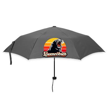 Löwenroarer Sonnenuntergang Logo - Regenschirm (klein) - Grau - Vorne