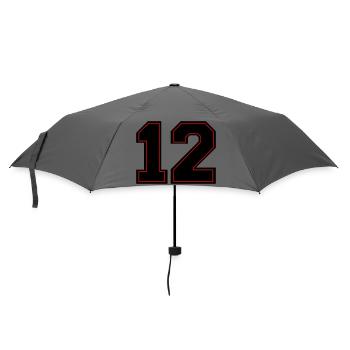Rote Zahlen 12 Umriss - Regenschirm (klein) - Grau - Vorne