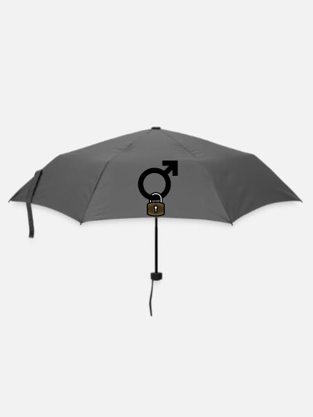 Herren mit Vorhängeschloss - Regenschirm (klein) - Grau