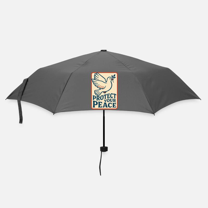 Schützen Sie Ihre Friedenstaube - Regenschirm (klein) - Grau