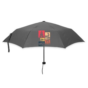 Retro Vintage Train Silhouette Locomotive - Umbrella (small) - grey - Front