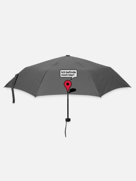 Ich befinde mich hier Google Maps - Regenschirm (klein) - Grau