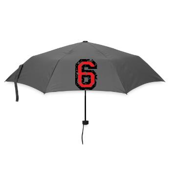 The Number Six - No. 6 (two-color) red - Umbrella (small) - grey - Front