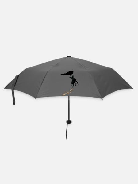Wingfoiler mit Fusstapfen - Regenschirm (klein) - Grau