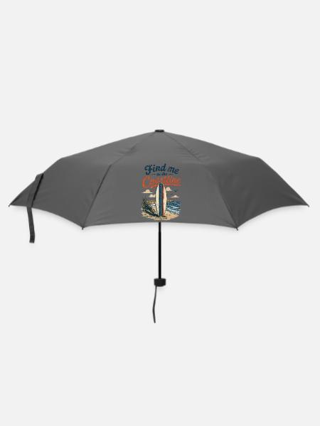 Find me at the Coastline Surfboard - Regenschirm (klein) - Grau