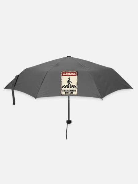WARNING - Strange People Crossing - Punker - Regenschirm (klein) - Grau