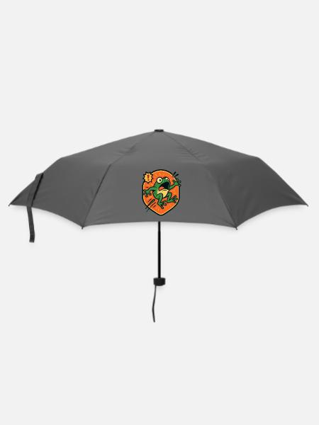 Panic Frog badge - Umbrella (small) - grey