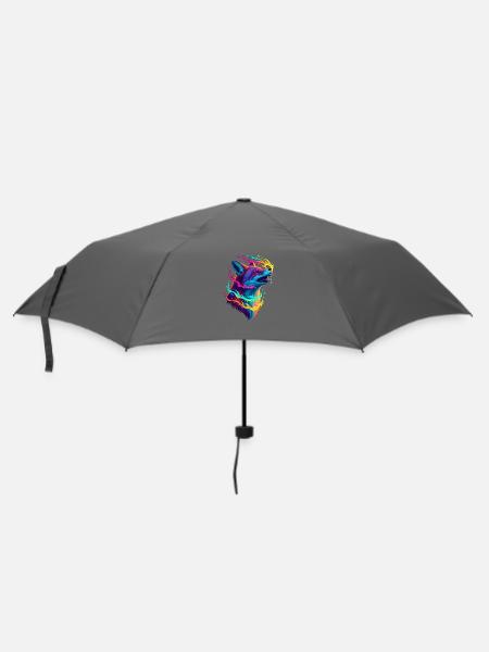 Neonwolf Flammenzauber - Regenschirm (klein) - Grau