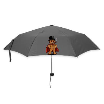 Lebkuchenheld mit Zigarre - Regenschirm (klein) - Grau - Vorne