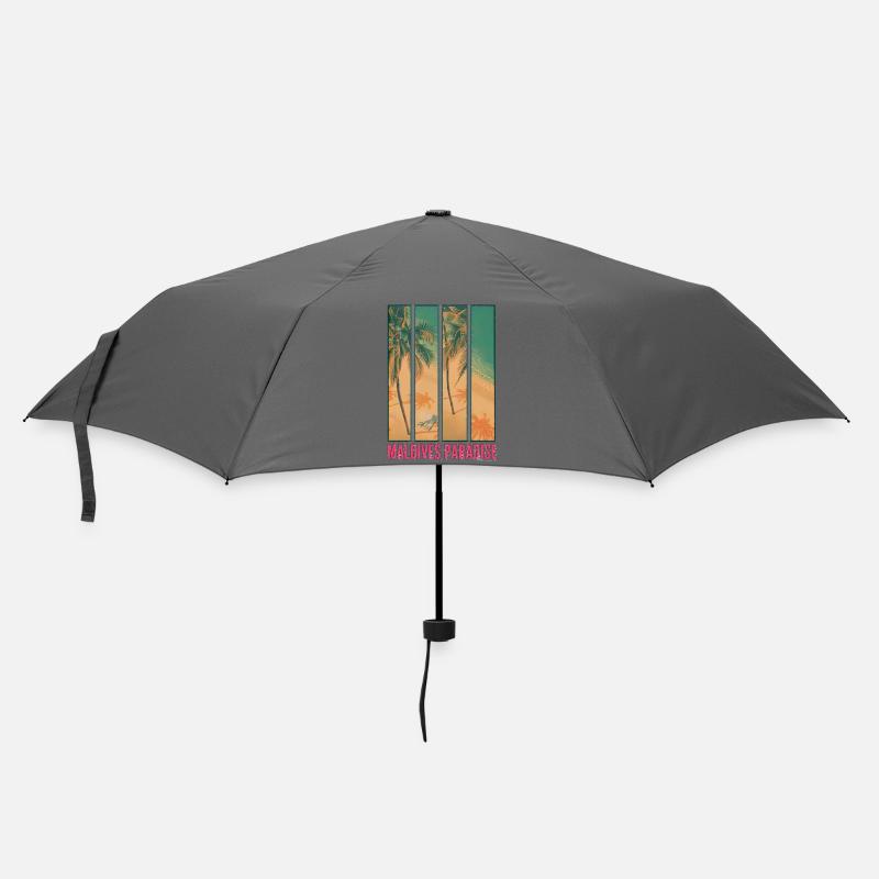 Malediven Paradies – Design Tropical Vintage - Regenschirm (klein) - Grau