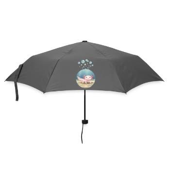 T-Shirt-Design „Axolotl“ - Regenschirm (klein) - Grau - Vorne