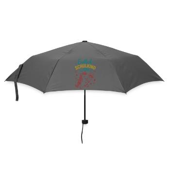 Endlich Schulkind 2026 Unicorn - Regenschirm (klein) - Grau - Vorne