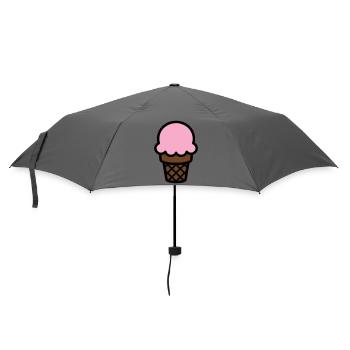 Eiscreme Waffel Icon - Regenschirm (klein) - Grau - Vorne