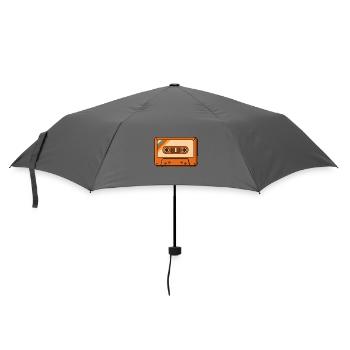 Retro Kassette  - Regenschirm (klein) - Grau - Vorne