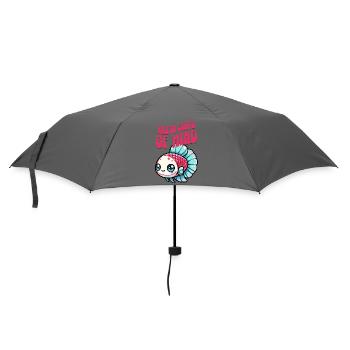 Betta im Kawaii Stil, Retro Schrift, Betta Spruch - Regenschirm (klein) - Grau - Vorne