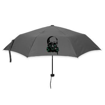 Schädel in Gasmaske  - Regenschirm (klein) - Grau - Vorne