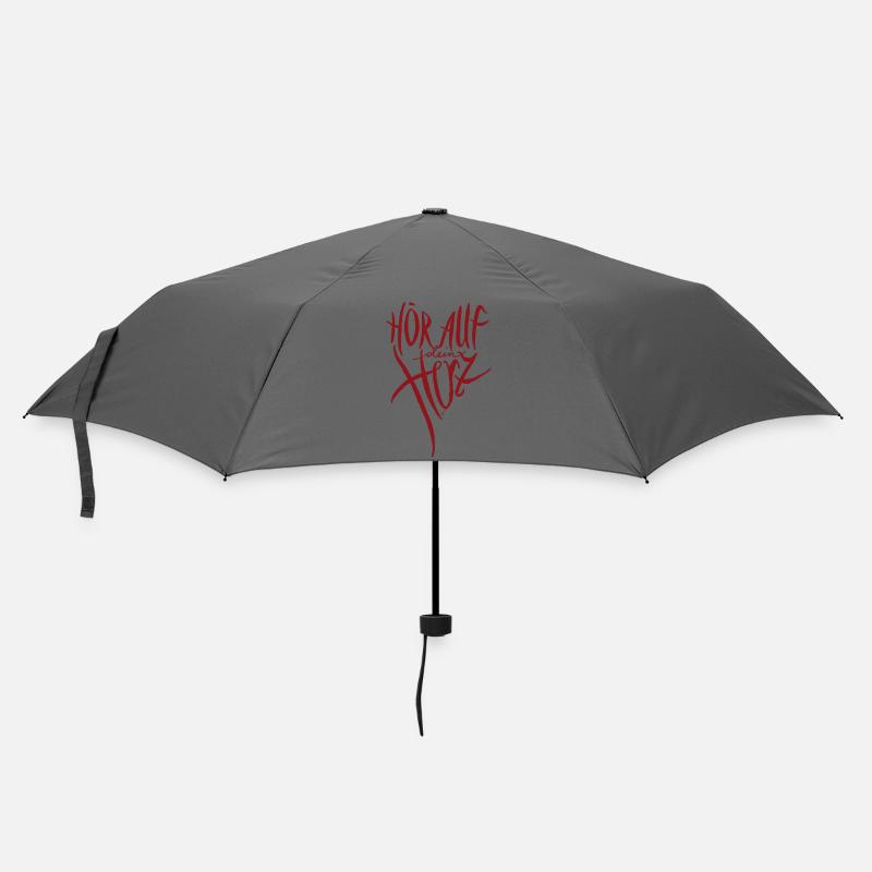 Hör auf dein Herz.  - Regenschirm (klein) - Grau