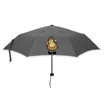 Flauschiges Schaf I Schäfchen I Kinder Geschenk - Regenschirm (klein) - Grau - Vorne