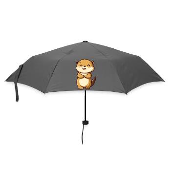 Loutre mignonne et heureuse dans le style dessin animé - Adorable A - Parapluie standard - bruyère - Devant