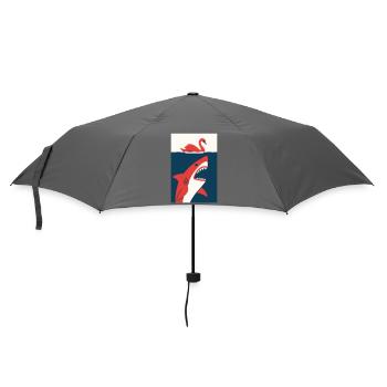 Schwan trifft Hai #2 - Regenschirm (klein) - Grau - Vorne
