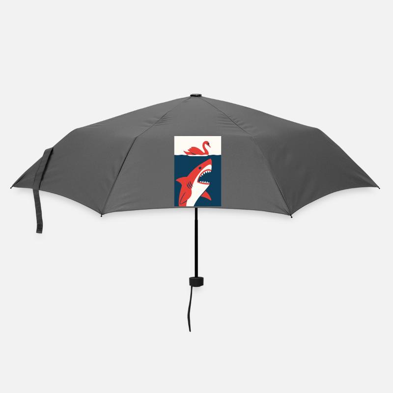 Schwan trifft Hai #2 - Regenschirm (klein) - Grau