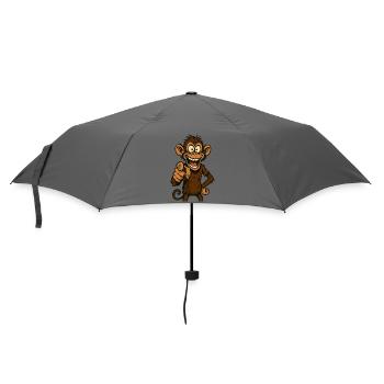 Playful monkey with a smile - Umbrella (small) - grey - Front