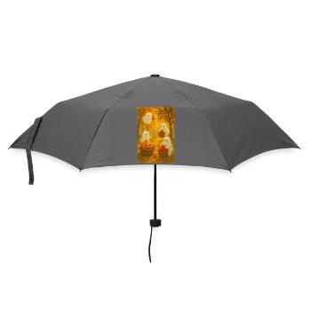 Halloween Geister Ernte - Regenschirm (klein) - Grau - Vorne