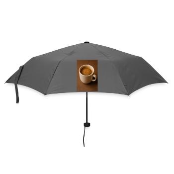 Eine Tasse Kaffee - Regenschirm (klein) - Grau - Vorne