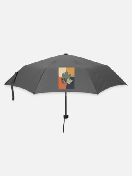 Herbst-Botanicals-Gitter - Regenschirm (klein) - Grau