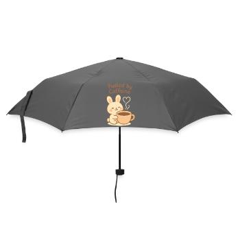Angetrieben von Caffeine Bunny - Regenschirm (klein) - Grau - Vorne