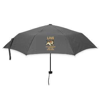 Lebe wie ein Hund mit offener Tür - Regenschirm (klein) - Grau - Vorne
