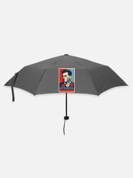 Wittgenstein Pop-Porträt - Regenschirm (klein) - Grau