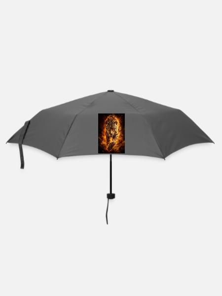 Inferno Leopard Feuer - Regenschirm (klein) - Grau