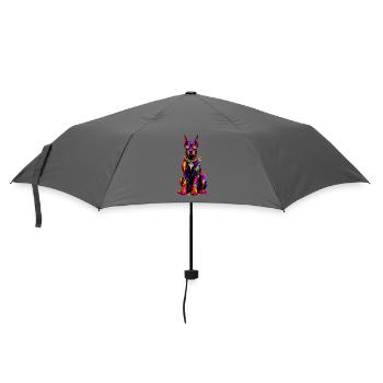 Colorful Neon Dog with Diamond - Umbrella (small) - grey - Front