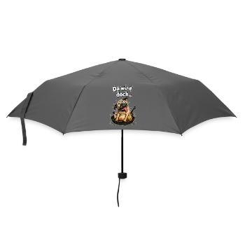 Da wird doch... der Hund in der Pfanne verrückt - Regenschirm (klein) - Grau - Vorne