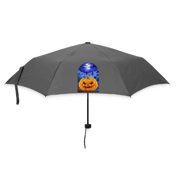 Halloween Pumpkin - Regenschirm (klein) - Grau - Vorne