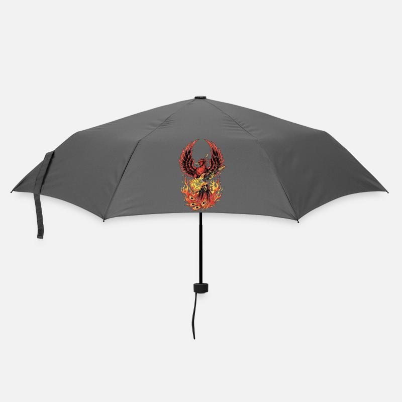 Fiery Eagle Guitar Rock Design - Umbrella (small) - grey
