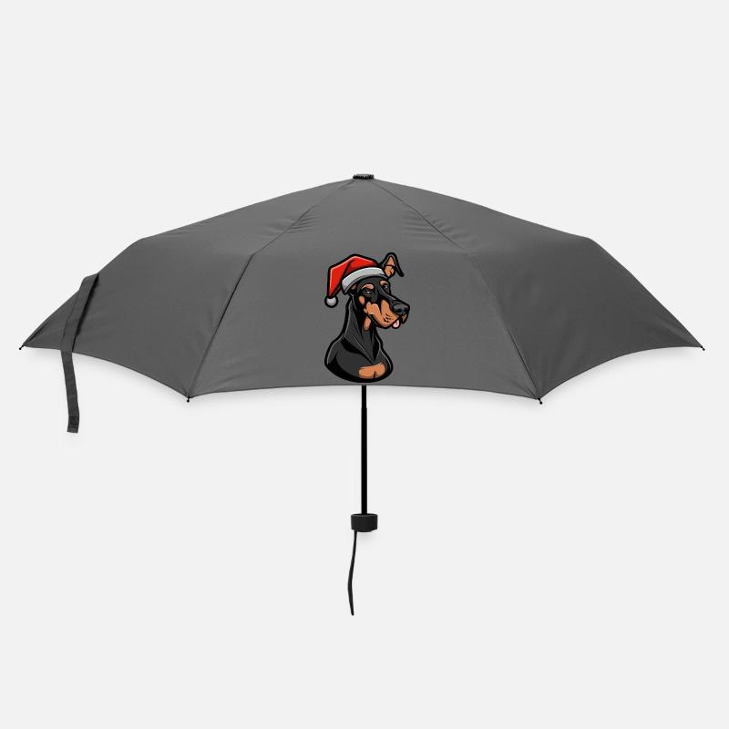 Dobermann Hund Weihnachten - Regenschirm (klein) - Grau