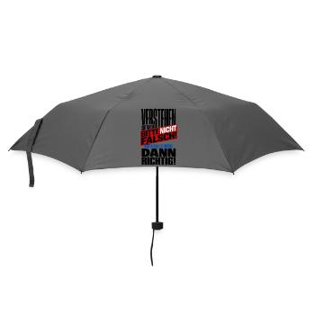 Verstehen Sie Mich Bitte Nicht Falsch – Spruch - Regenschirm (klein) - Grau - Vorne