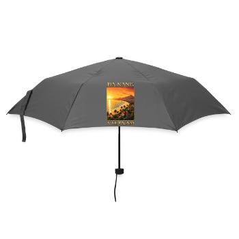 Da Nang Vietnam Strand Urlaub Vintage - Regenschirm (klein) - Grau - Vorne