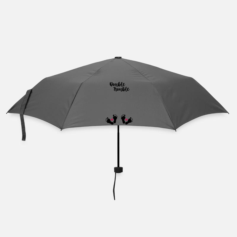 Double Trouble - Schwanger mit Zwillingen - Regenschirm (klein) - Grau