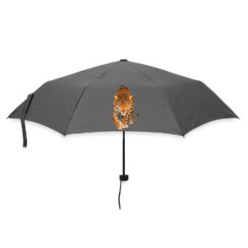 Leopard Raubkatze - Regenschirm (klein) - Grau - Vorne