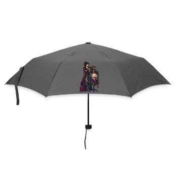 Schattenbühnen-Erzählerin im Mondlicht - Regenschirm (klein) - Grau - Vorne
