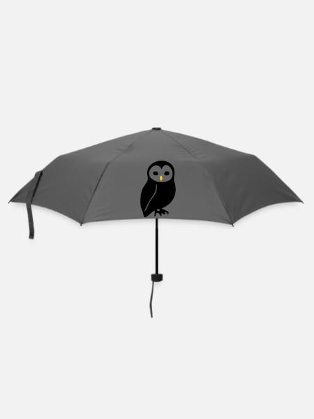 Eule - Regenschirm (klein) - Grau