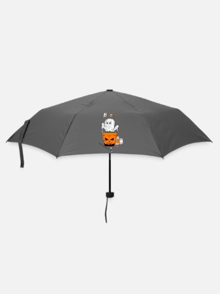 Halloweenkaktus - Regenschirm (klein) - Grau