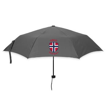 Oslo-Norwegen-Schild mit Flagge - Regenschirm (klein) - Grau - Vorne