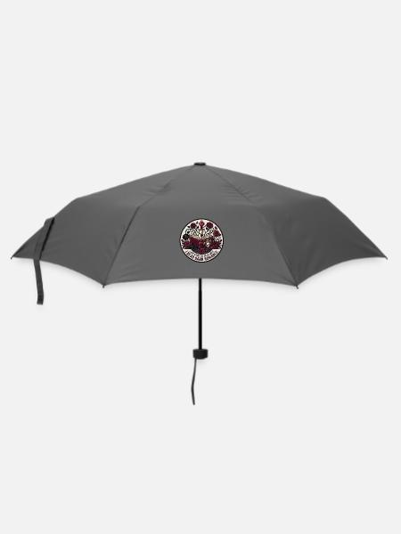 Dunkle Romantik: Rose, Schwert, Buch - Regenschirm (klein) - Grau