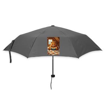 Bear reading with little bears indoors - Umbrella (small) - grey - Front