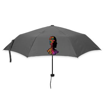 Regenbogen Pixel Schmelz Porträt - Regenschirm (klein) - Grau - Vorne